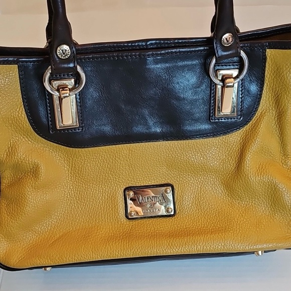 Valentina Two-Tone Yellow and Black Shoulder Bag - Picture 2 of 7